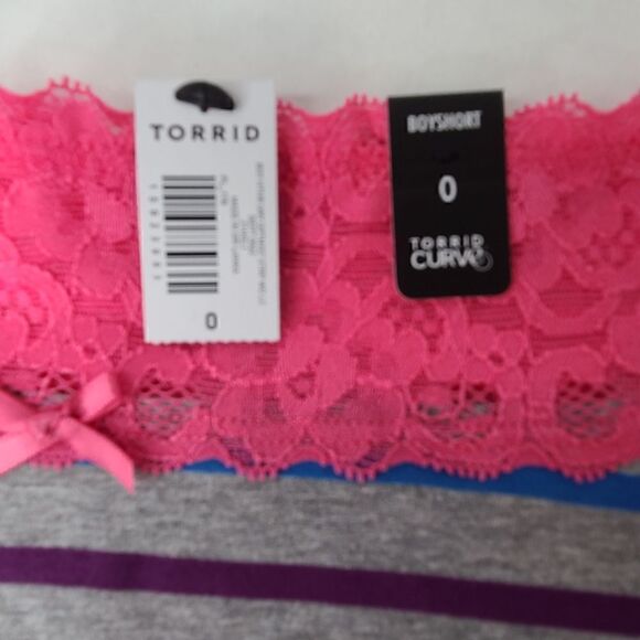 0X 12W Large Torrid Rainbow Boyshort Panty Pride Pink Lace Wide Band Summer Plus - Picture 3 of 8